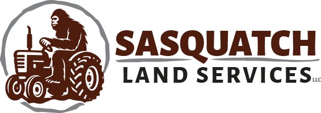 Sasquatch Land Services, LLC - image of big foot driving a tractor